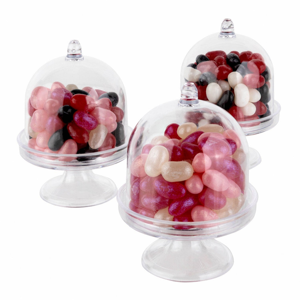 Mini Cake Dome Shaped Acrylic Candy Boxes 16 Pack 2.75"X3.93" by Hammont