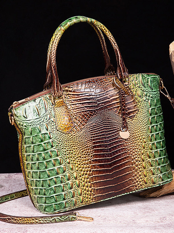 Alligator Print Pleated Split-Joint Bags Handbags by migunica