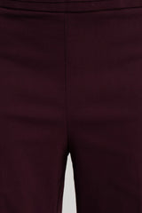 Counterparts Banded Waist Pull On Straight Cut Solid Hardware Detail Stretch Rayon Pants by Curated Brands