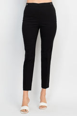 Counterparts banded mid waist slim leg stretch crepe pant by Curated Brands