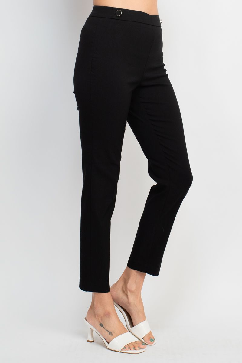 Counterparts banded mid waist slim leg stretch crepe pant by Curated Brands