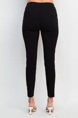 Counterparts banded mid waist slim leg stretch crepe pant by Curated Brands