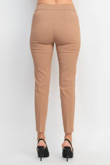 Counterparts banded mid waist slim leg stretch crepe pant by Curated Brands