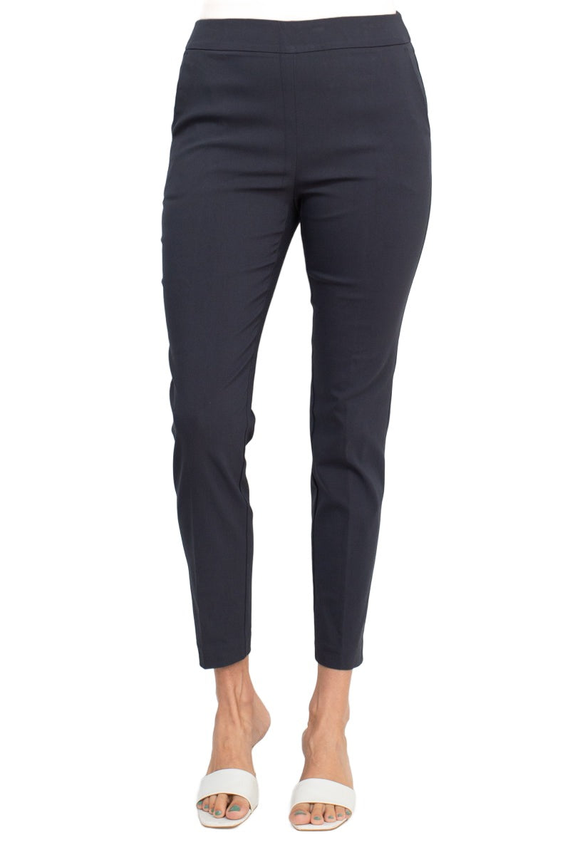 Counterparts banded mid waist slim leg stretch crepe pant by Curated Brands