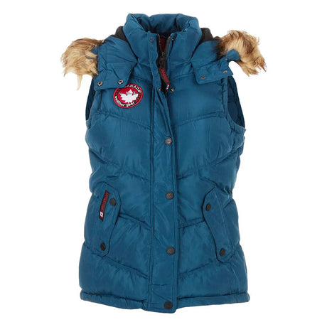 Canada Weather Gear Women's Puffer Vest with Faux Fur Trim Hood by PROOZY