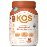 KOS Organic Plant Protein, Salted Caramel Coffee, 28 servings by KOS.com