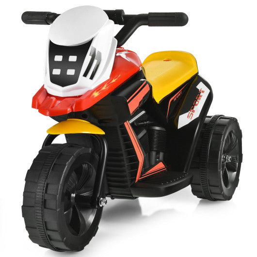 6V 3-Wheel Electric Ride-On Toy Motorcycle Trike with Music and Horn