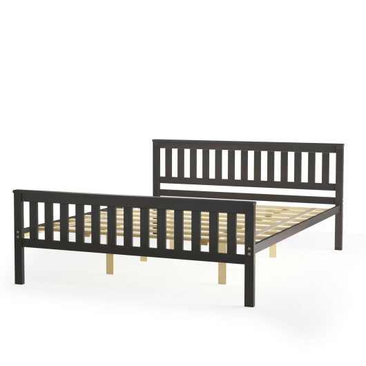 Queen Wood Platform Bed with Headboard