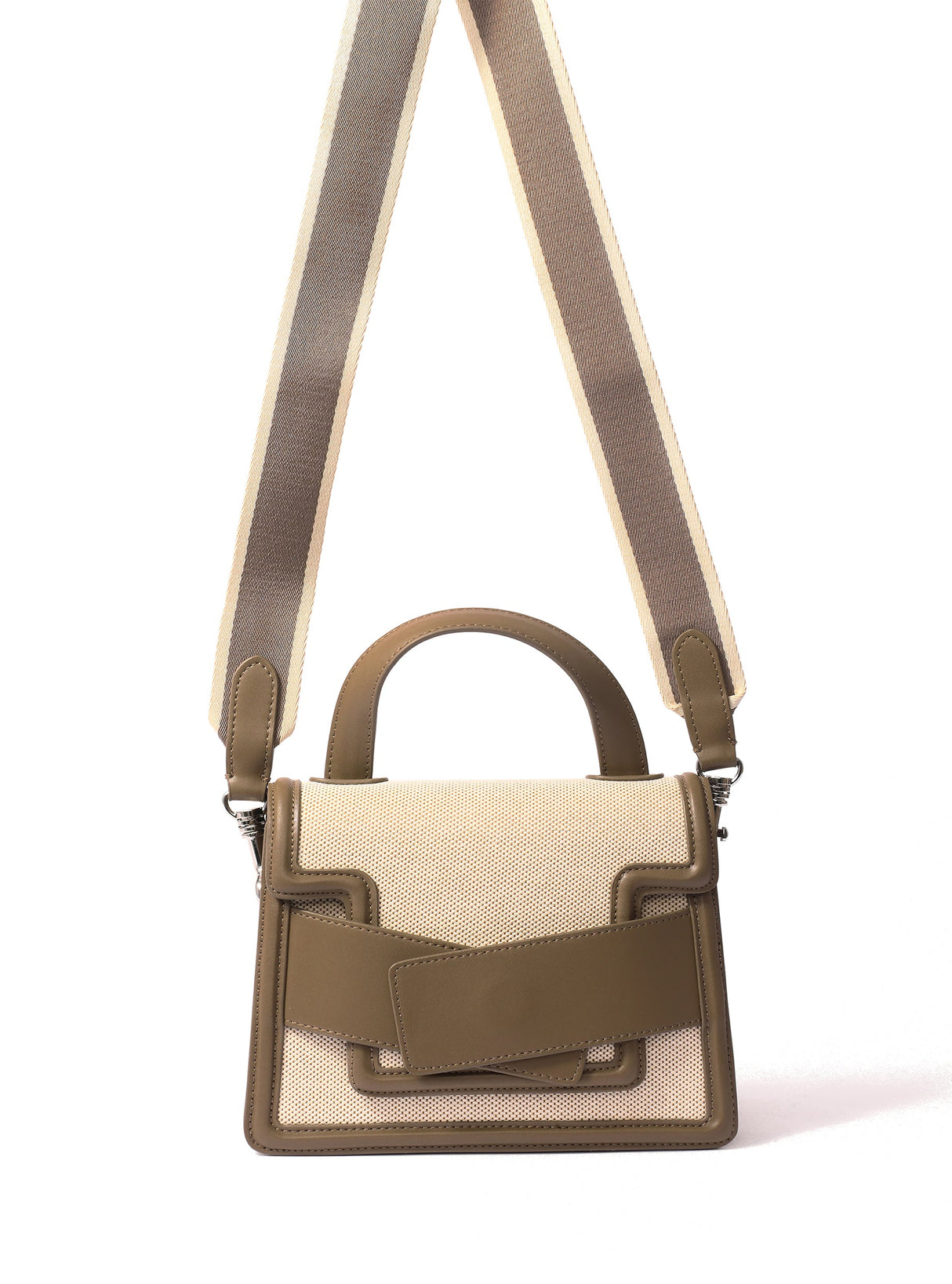 Evelyn Bag in Canvas and Genuine Leather, Gray by Bob Oré