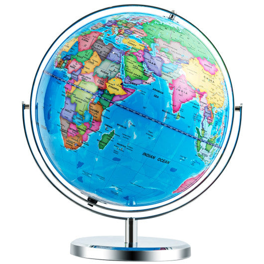 13 Inch Illuminated World Globe 720° Rotating Map with LED Light