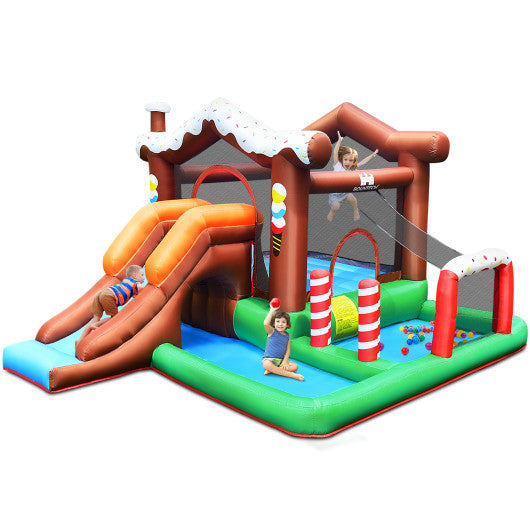 Kids Inflatable Bounce House Jumping Castle Slide Climber Bouncer Without Blower