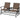 2-Person Double Rocking Loveseat with Mesh Fabric and Center Tempered Glass Table-Brown