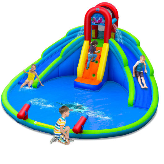 Inflatable Waterslide Bounce House with Upgraded Handrail without Blower