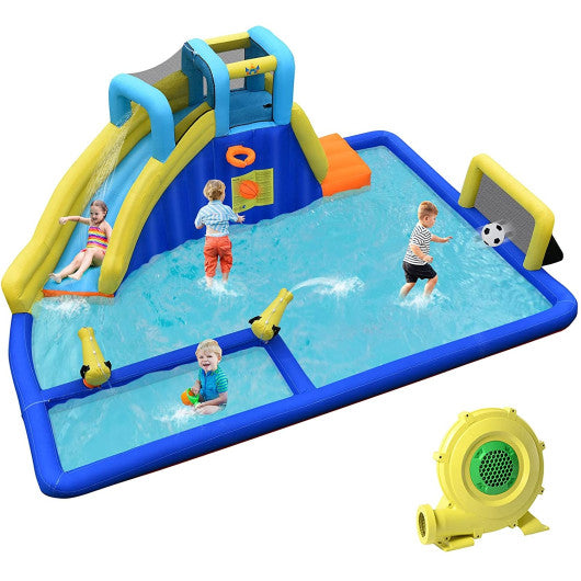 6-in-1 Inflatable Water Slides with Blower for Kids