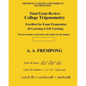 Final Exam Review: College Trigonometry