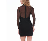 InstantFigure Mini Dress w/Sheer Mesh Ranglan Long Sleeves 168662 by InstantFigure INC