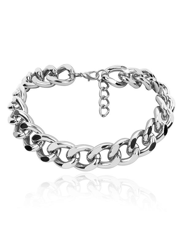 Punk Choker Hip Hop Big Chunky Aluminum Thick Chain Necklace by migunica