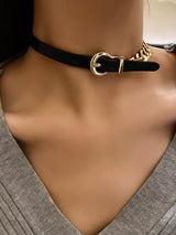 Original Cool Chain Leather Necklace&Bracelet by migunica