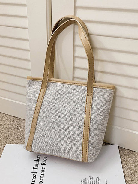 Casual Simple Solid Color Canvas Tote Bag by migunica