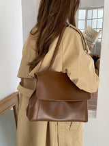 Casual Simple Chic Solid Color Shoulder Bag by migunica