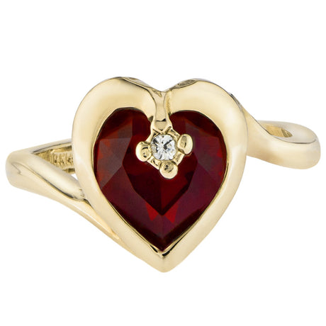 Vintage 1970s Heart Shape Ring with Clear Austrian Crystal 18k Yellow Gold Electroplated by PVD Vintage Jewelry