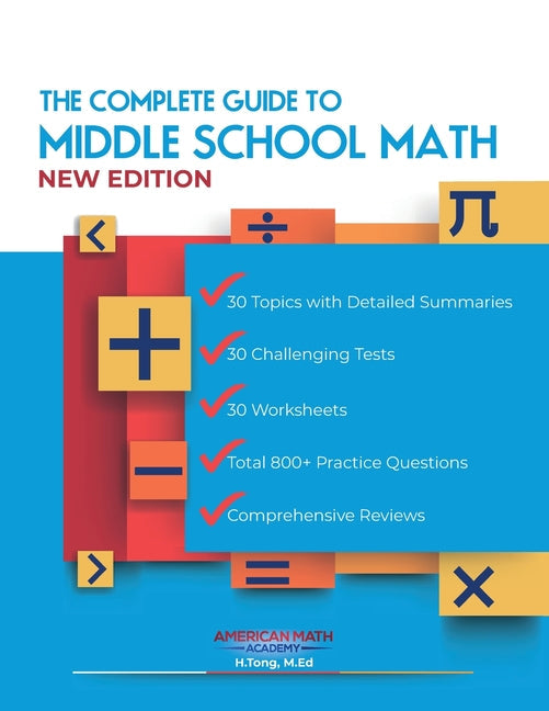 The Complete Guide to Middle School Math Book Grades 6-8 - Paperback by Books by splitShops