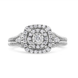 .925 Sterling Silver 1/3 Cttw Miracle Set Round-Cut Diamond Cocktail Ring (H-I Color, I1-I2 Clarity) by Infinite Jewels