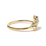 10K Yellow Gold 1/10 Cttw Diamond  Palm Tree Statement Ring (H-I Color, I1-I2 Clarity) by Infinite Jewels