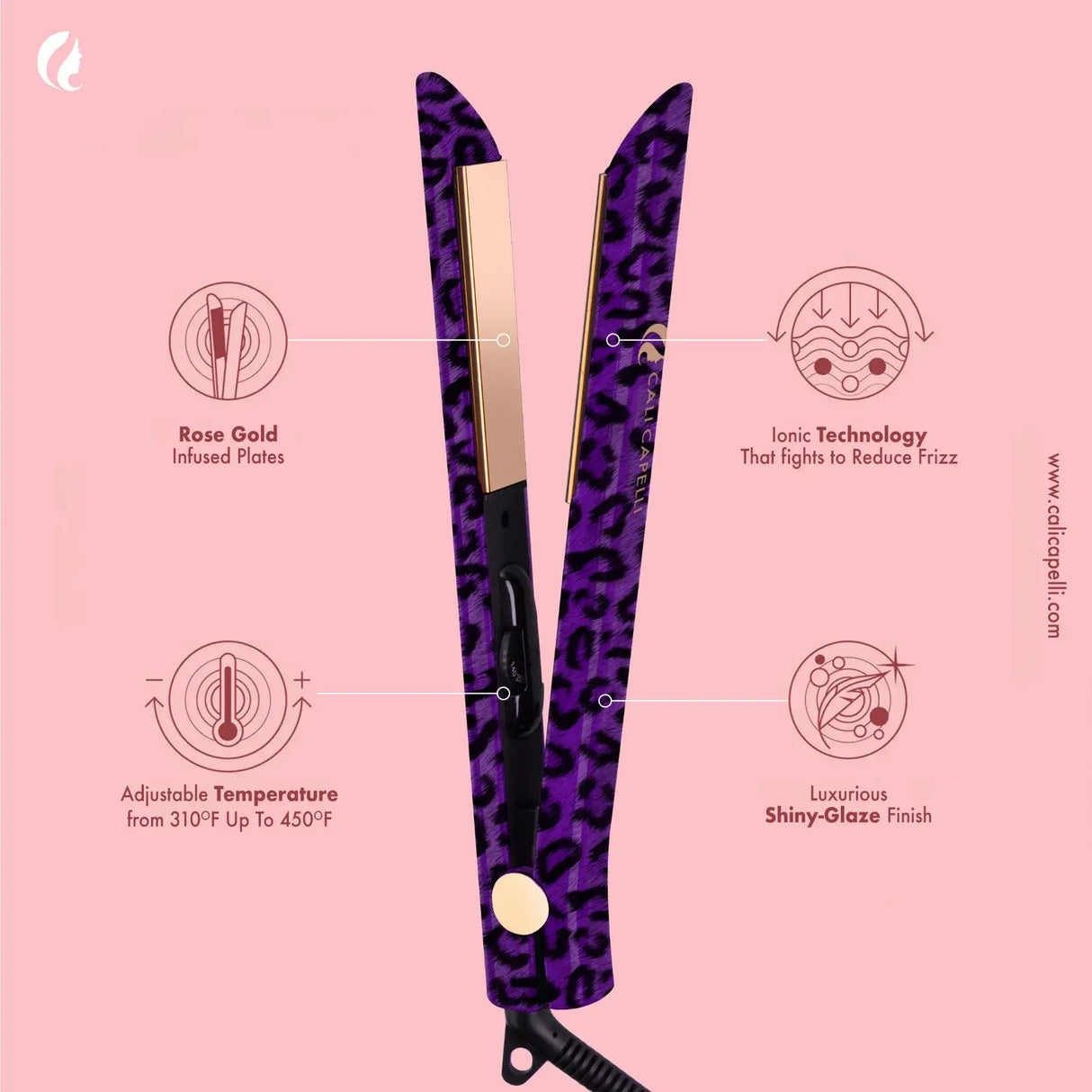 Limited: Pro-Series 1″ Titanium Hair Straightener Leopard by Calicapelli Hair Tools