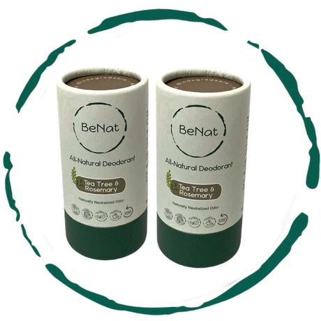 2-Pack All-Natural, Plastic-Free Deodorants by BeNat