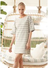 Stripe Short Sleeve Shift Dress by Shop at Konus