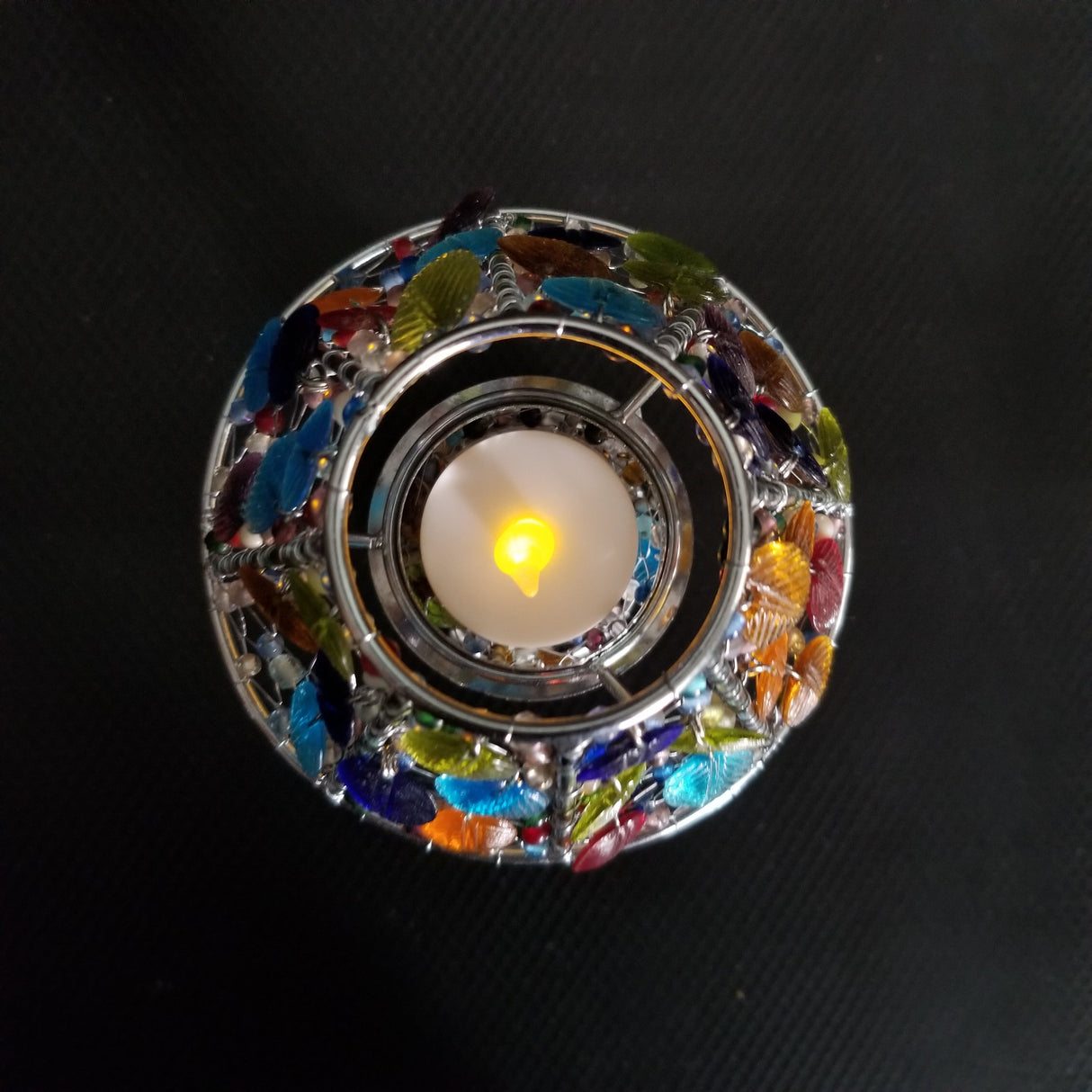 Handmade colored glass Tea Light candle holder by OMSutra