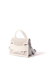 Evelyn Bag in Canvas and Genuine Leather, White by Bob Oré