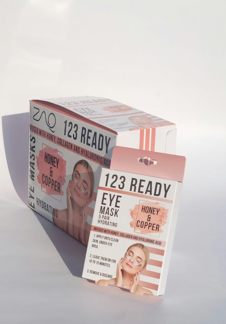 123 Ready HONEY & COPPER HYDRATING GEL EYE PATCHES by ZAQ Skin & Body