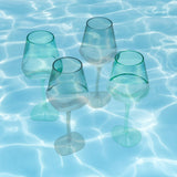 Floating Wine Glasses for Pool - Set of 2-15 OZ Shatterproof Poolside Wine Glasses, Tritan Plastic Reusable, Beach Outdoor Cocktail, Wine, Champagne, Water Glassware Spring Summer (Muted Green) by The Wine Savant