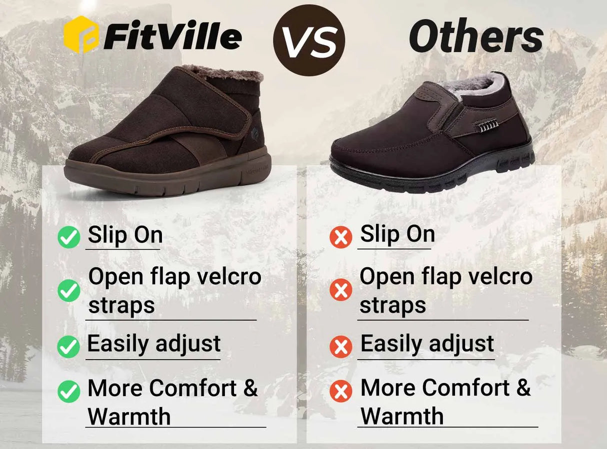 FitVille Women's EasyTop Diabetic Winter Boots V1 by FitVille