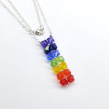 Handmade True Rainbow Crystal Rock Candy Necklace by Alexa Martha Designs