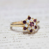 Vintage Rose and Amethyst Austrian Crystal Star Ring 18k Yellow Gold Electroplate Made in the USA by PVD Vintage Jewelry