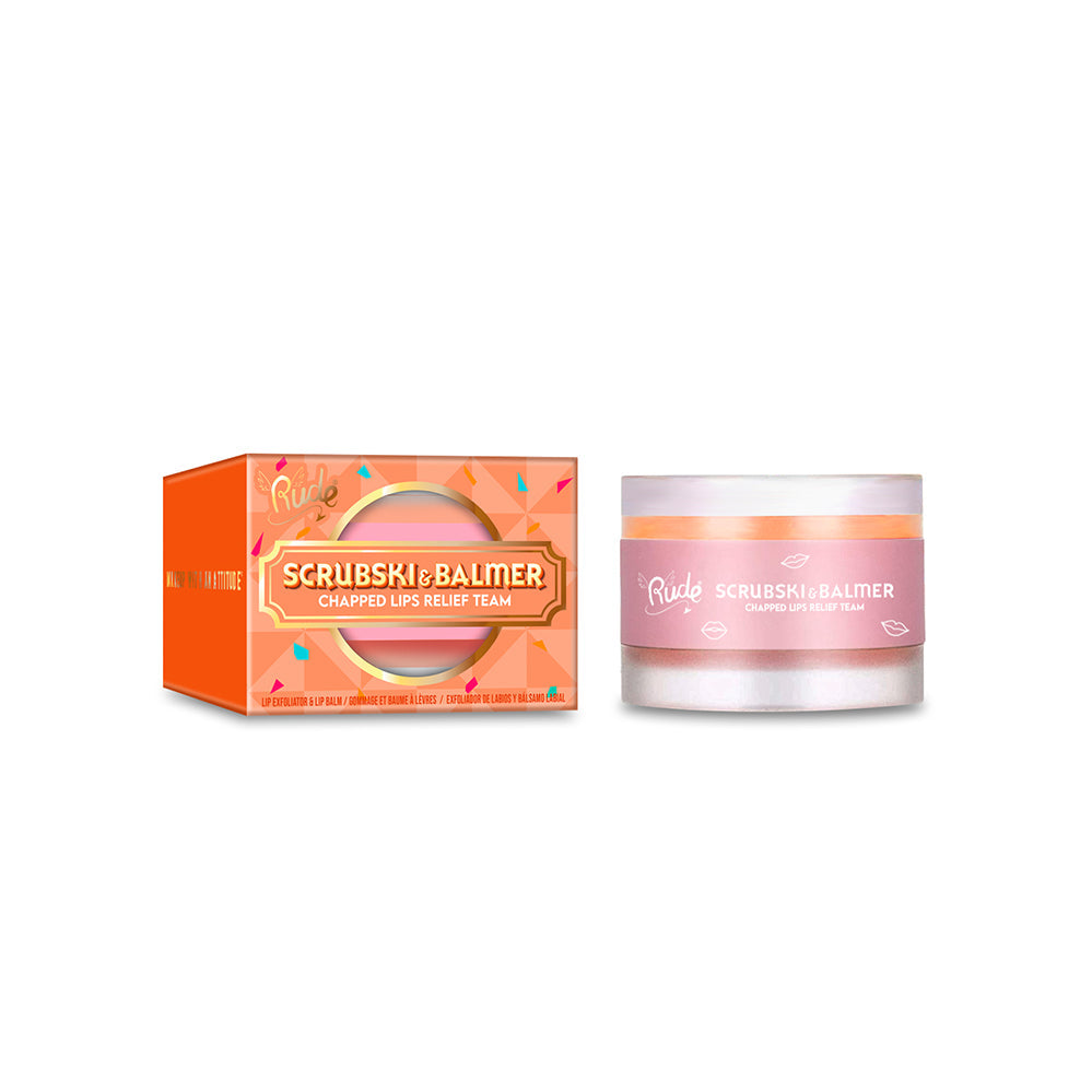 RUDE Scrubski & Balmer Lip Exfoliator and Lip Balm - Orange