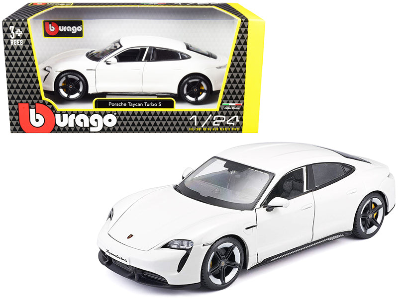 Porsche Taycan Turbo S White 1/24 Diecast Model Car by Bburago