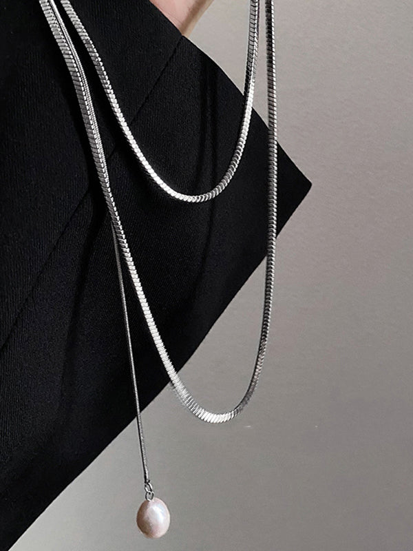 Casual Normcore Pearl Necklaces Accessories by migunica