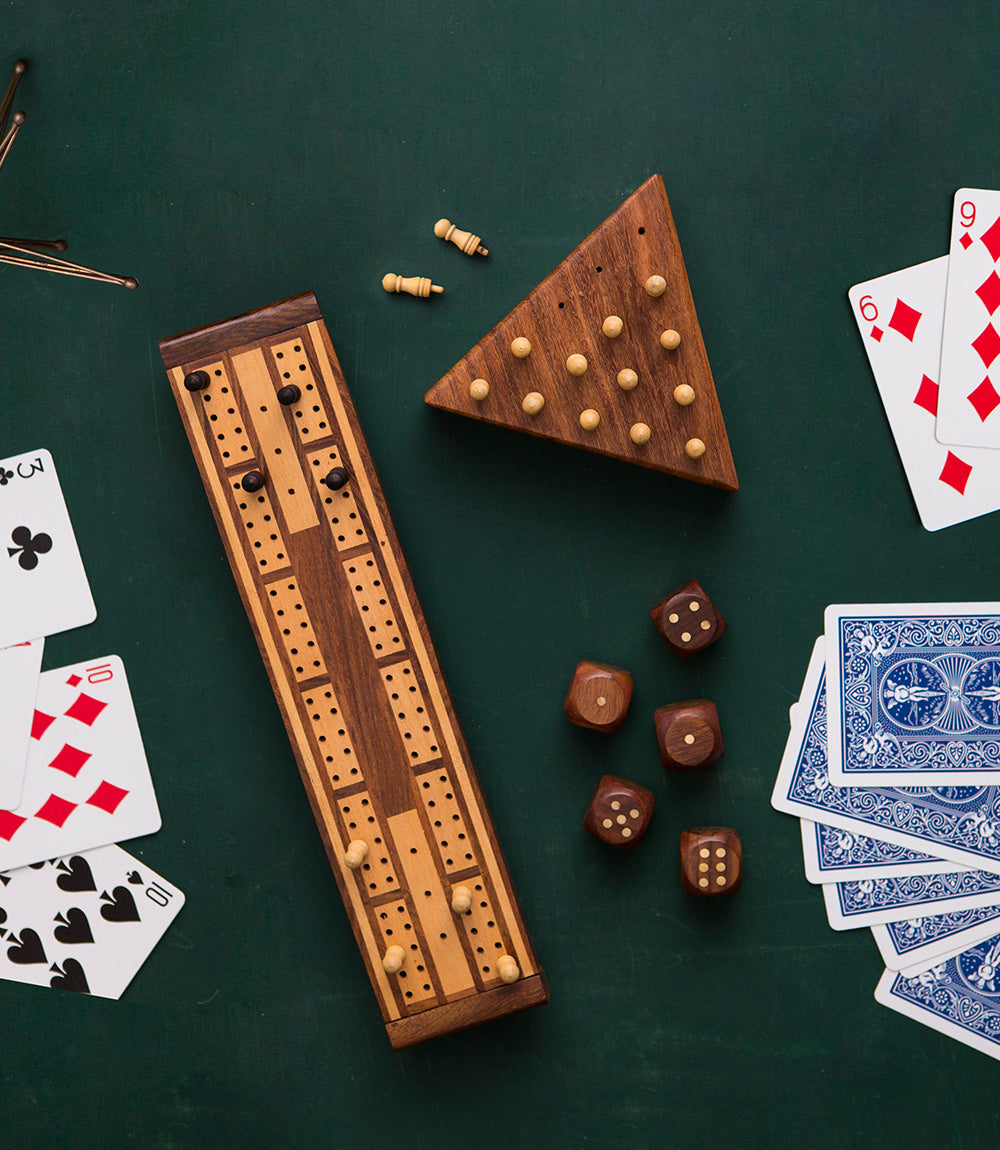 Triangle Peg Board Game - Handcrafted Wood by Matr Boomie