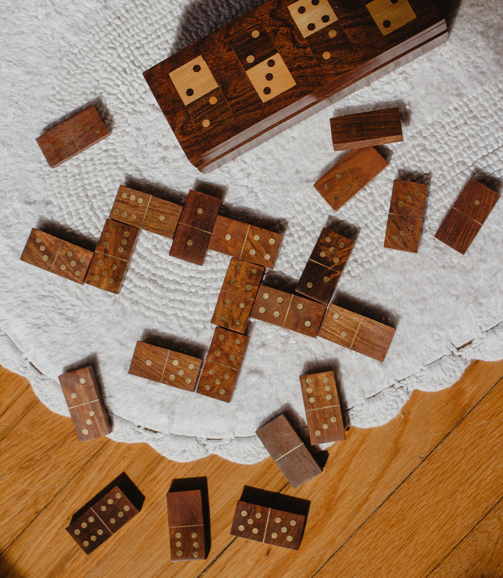 Domino Family Fun Wooden Game Set - Handmade by Matr Boomie