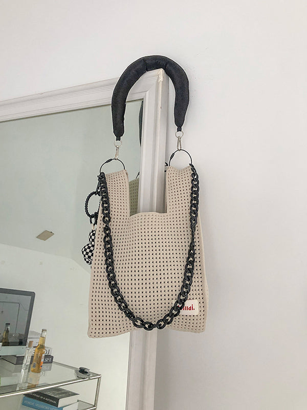 Chains Hollow Woven Shoulder Bags Handbags by migunica