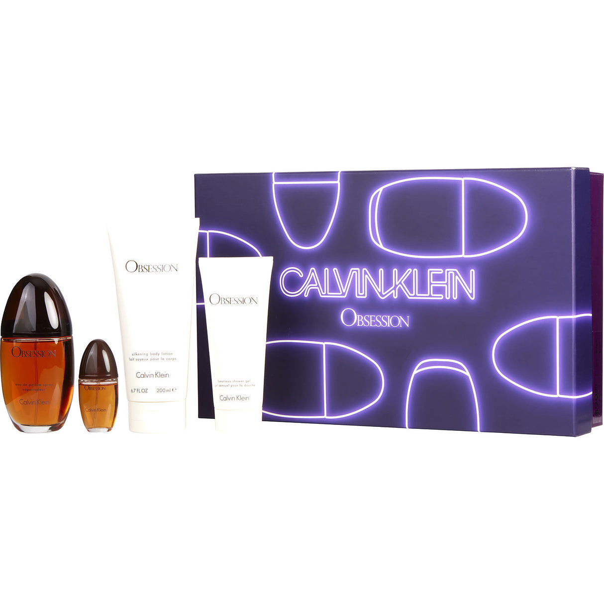 OBSESSION by Calvin Klein - EAU DE PARFUM SPRAY 3.4 OZ & BODY LOTION 6.7 OZ & SHOWER GEL 3.4 OZ & EAU DE PARFUM SPRAY 0.5 OZ MINI - Women