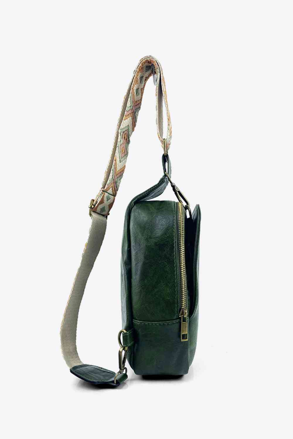 Adjustable Strap PU Leather Sling Bag by Coco Charli