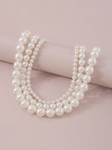 Imitation Pearl Three Pieces Necklaces Accessories Dainty Necklace by migunica