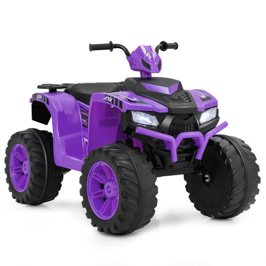 24V Kids Ride-On Electric ATV with Wireless Connection for Toddlers 3-8 Years Old-Purple