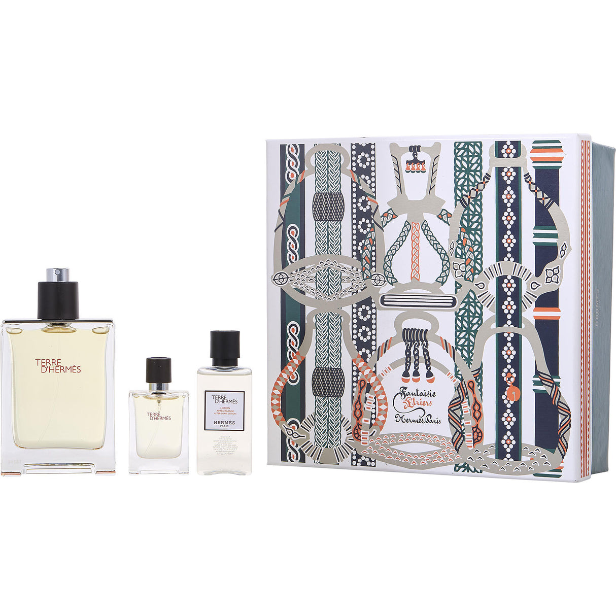 TERRE D'HERMES by Hermes - EDT SPRAY 3.3 OZ & AFTERSHAVE BALM 1.35 OZ & EDT SPRAY 0.42 OZ MINI - Men