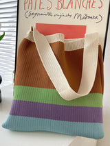 Original Contrast Color Rainbow Striped Bags Accessories by migunica